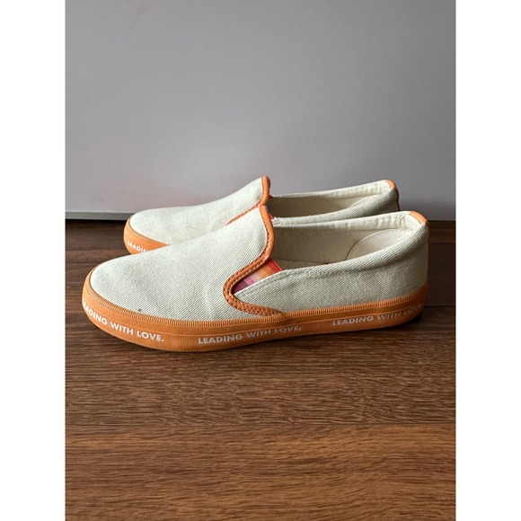 Sperry Crest Twin Gore Sneaker White/Orange Slip on size 8.5 - Picture 6 of 8